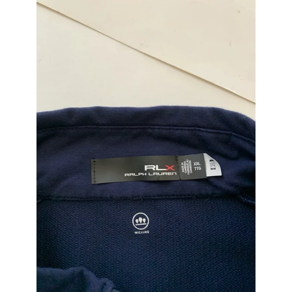 RLX Ralph Lauren Full Zip Vest Men's XXL Navy Lightweight Pockets Golf Casual